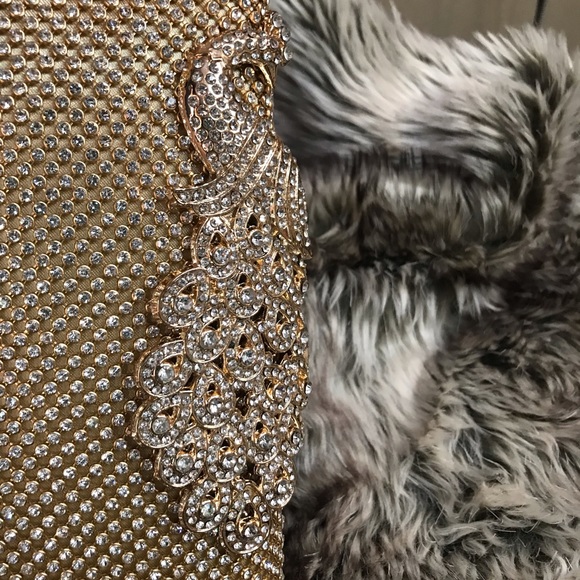 Fawziya crystal clutch 3 way wear peacock themed - Picture 2 of 11